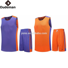 factory wholesale blank mesh basketball jerseys set / reversible basketball uniform set